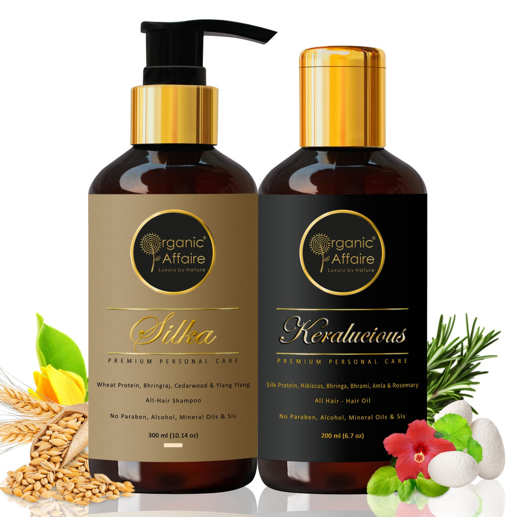 Hair Care Combo – Wheat Protein Shampoo & Silk Protein Hair Oil